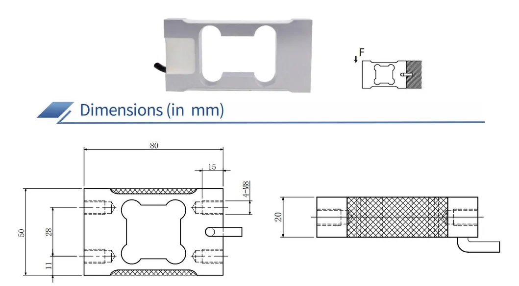 Sensor de peso de ponto único de alumínio 0