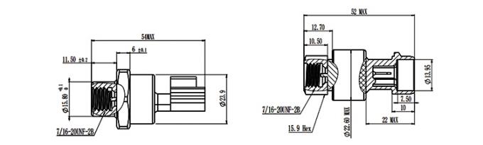 RPT233S 0~20MPa Packard Yazaki 1%FS Sensor de pressão cerâmica para sistema HAVC 2