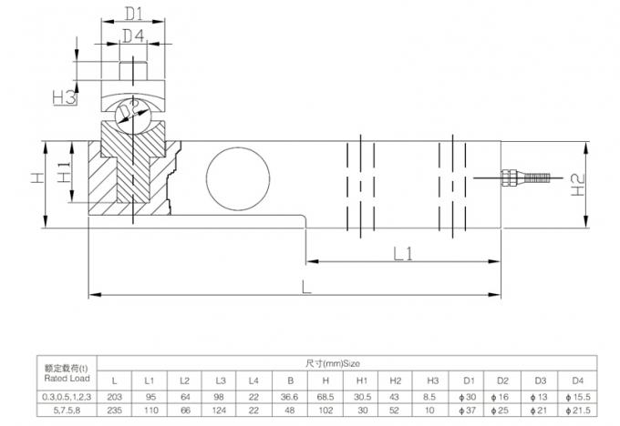 Aço ligado de qualidade industrial / aço inoxidável Construção Sensor de pressão tipo S Ligação de ligação articulação Dentes de rolamento 1
