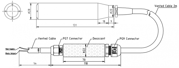 12V DC Hydrostatic Underground Water Liquid Level Detector Sensor de profundidade de água 1
