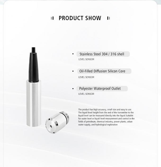 Rujia 4-20ma Sensor de Nível de Líquido Submersível Indicador Transmissor Sensores de Nível de Água Hidrostática para Tratamento de Água Residui 1